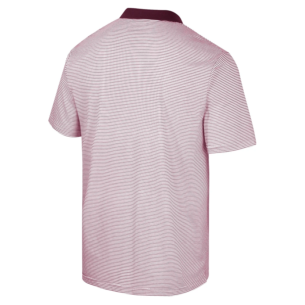 Men's Colosseum White/Maroon Arizona State Sun Devils Print Stripe Polo