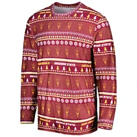 Men's Concepts Sport Maroon Arizona State Sun Devils Swivel Long Sleeve T-Shirt & Pants Sleep Set