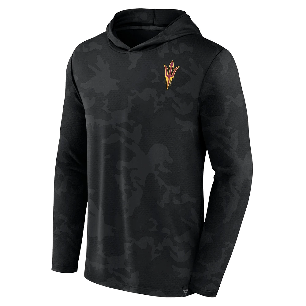 Men's Fanatics  Black Arizona State Sun Devils Camo Hoodie Long Sleeve T-Shirt