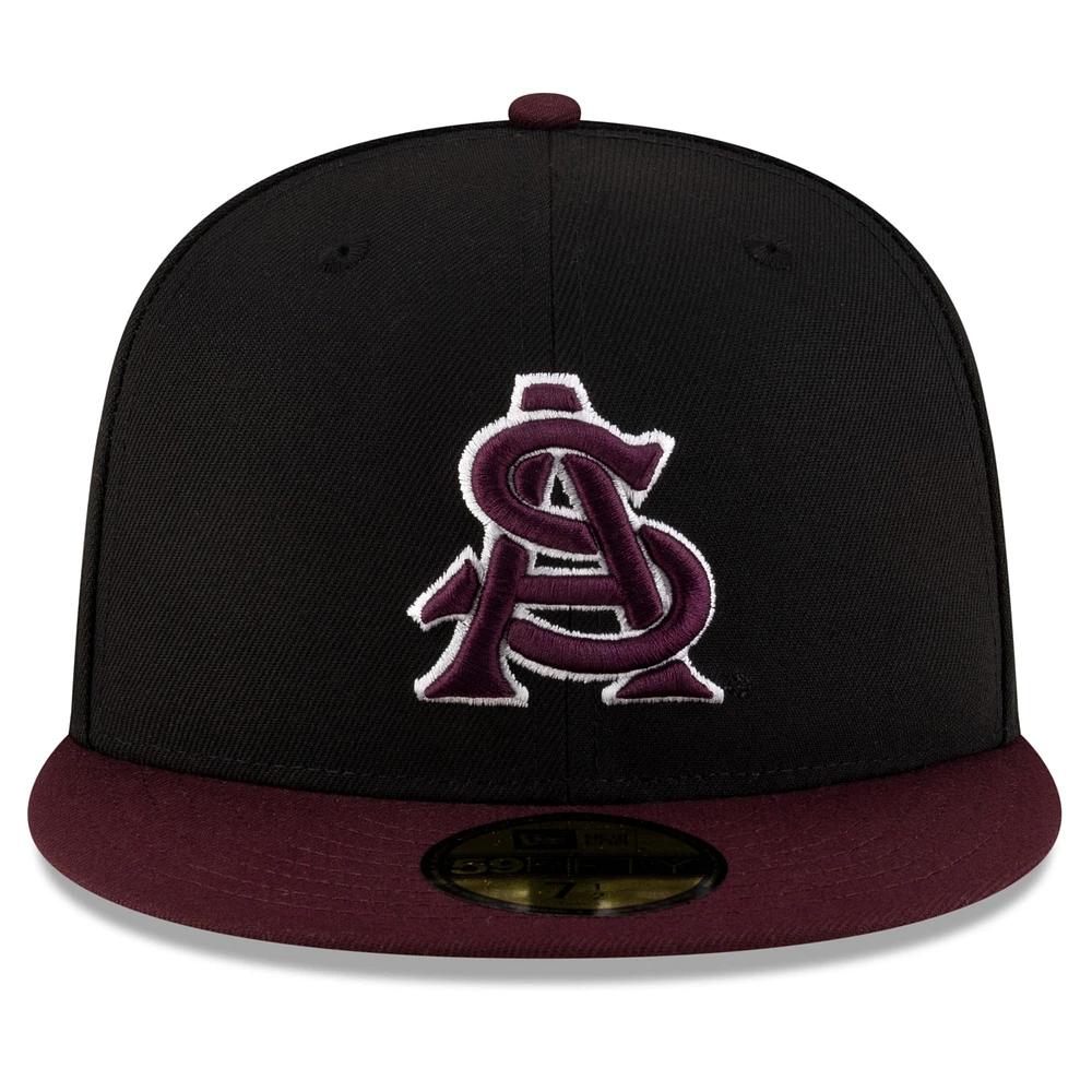 Men's New Era Black/Maroon Arizona State Sun Devils On-Field 59FIFTY Fitted Hat