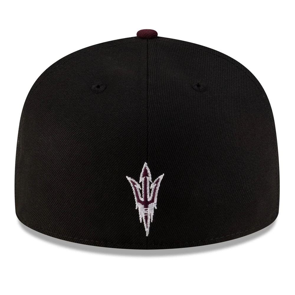 Men's New Era Black/Maroon Arizona State Sun Devils On-Field 59FIFTY Fitted Hat