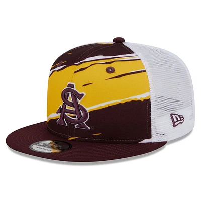 Casquette New Era Arizona State Sun Devils Tear Trucker 9FIFTY Snapback marron pour homme