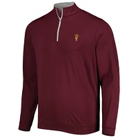 Men's Peter Millar Maroon Arizona State Sun Devils Perth Quarter-Zip Top