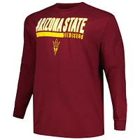 Men's Profile Maroon Arizona State Sun Devils Big & Tall Two-Hit Long Sleeve T-Shirt