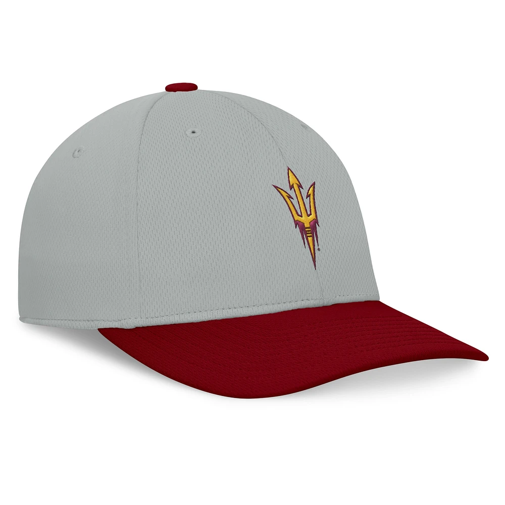 Men's Top of the World  Gray/Maroon Arizona State Sun Devils Mick Flex Hat