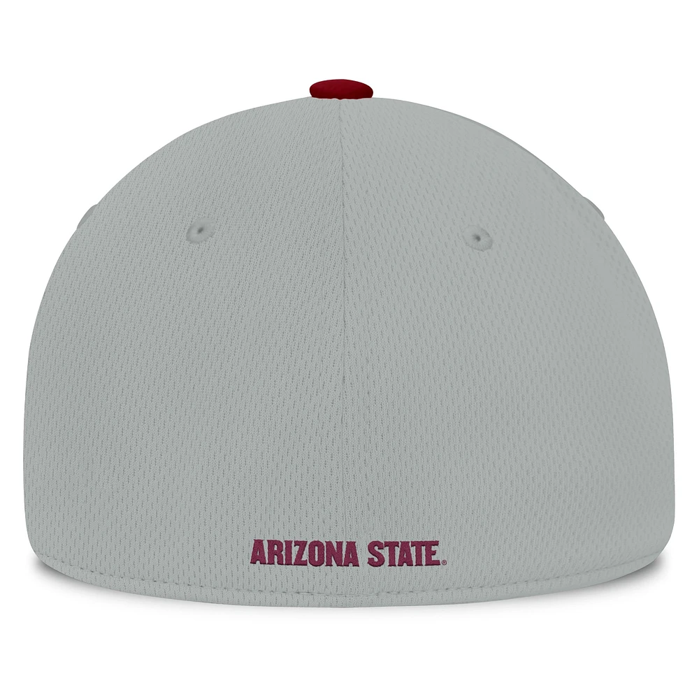 Men's Top of the World  Gray/Maroon Arizona State Sun Devils Mick Flex Hat