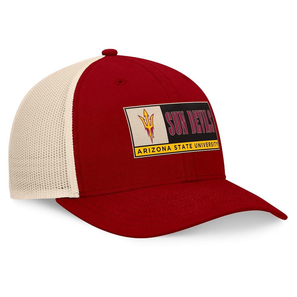 Men's Top of the World Maroon/Natural Arizona State Sun Devils Bennett Trucker Adjustable Hat