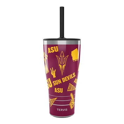 Gobelet Tervis Arizona State Sun Devils de 30 oz avec couvercle en paille