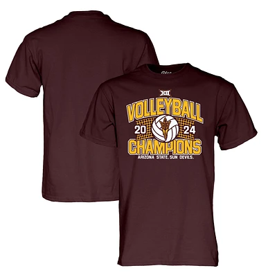 T-shirt unisexe bleu 84 marron Arizona State Sun Devils 2024 Big 12 Volleyball Regular Season Champions