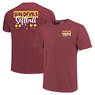 T-shirt unisexe marron Arizona State Sun Devils Gritty Softball Bats Comfort Colors