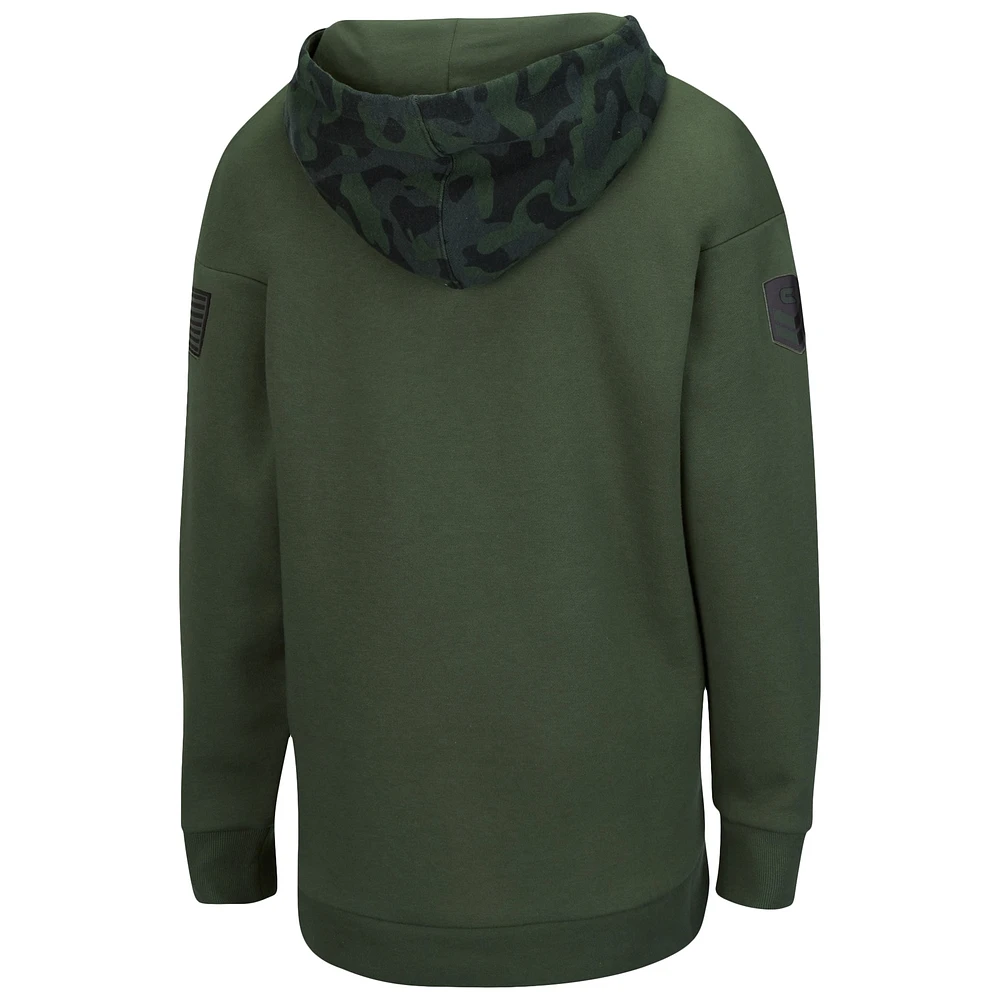 Women's Colosseum Olive/Camo Arizona State Sun Devils OHT Military Appreciation Extraction Chevron Pullover Hoodie