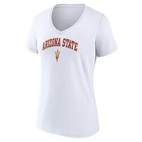 Women's Fanatics White Arizona State Sun Devils Campus V-Neck T-Shirt