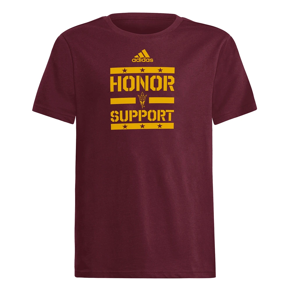 Youth adidas Maroon Arizona State Sun Devils Honor Support T-Shirt
