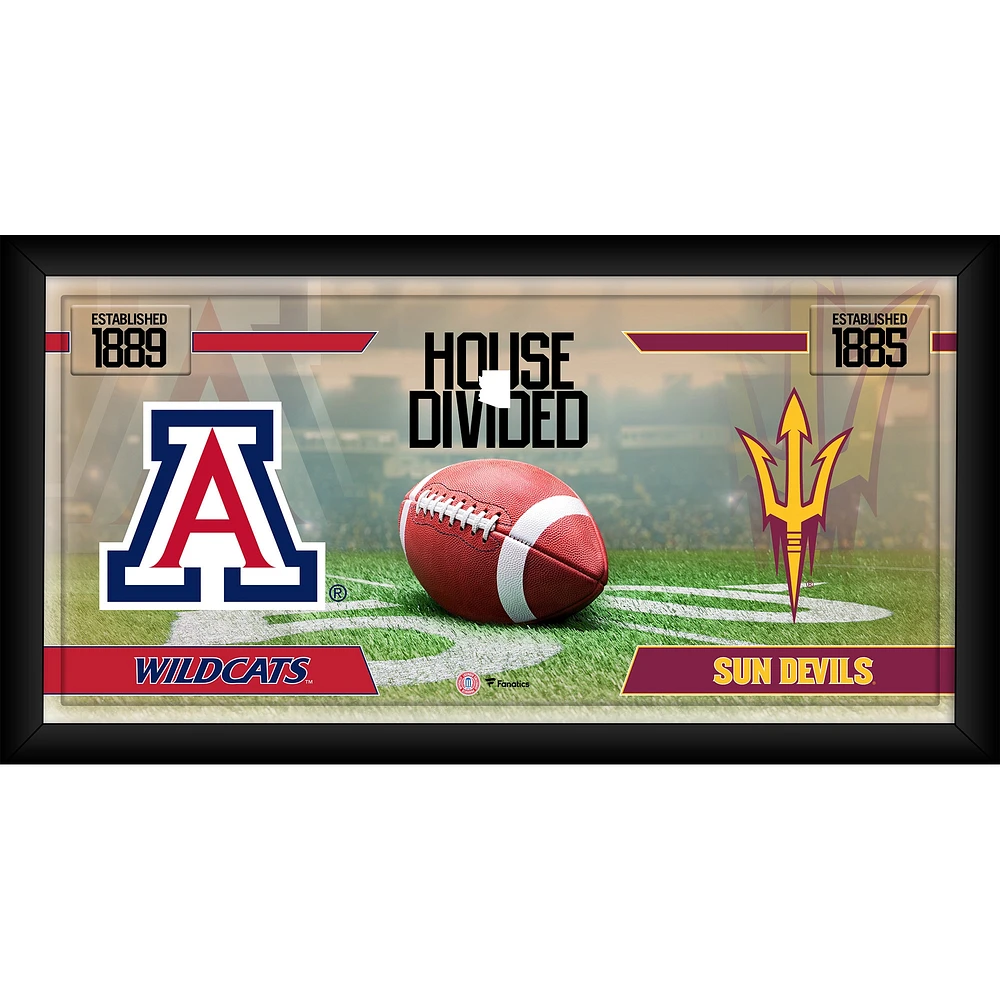 Arizona State Sun Devils vs. Arizona Wildcats Framed 10" x 20" House Divided Football Collage