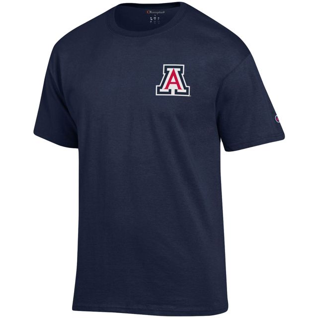 T-shirt Champion pour hommes, bleu marine, Arizona Wildcats Stack 2-Hit