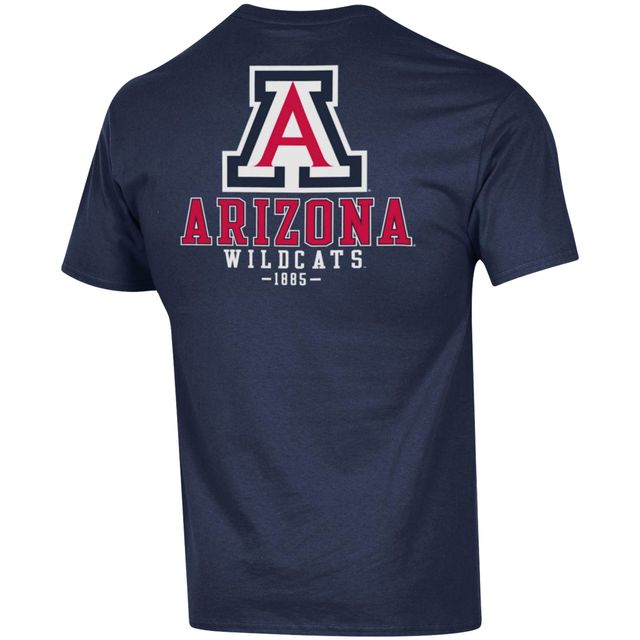 T-shirt Champion pour hommes, bleu marine, Arizona Wildcats Stack 2-Hit