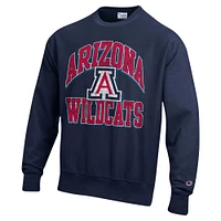 Men's Champion Navy Arizona Wildcats Vault Late Night Reverse Weave Pullover Sweatshirt