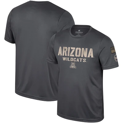 T-shirt d'appréciation militaire Colosseum Charcoal Arizona Wildcats OHT pour hommes