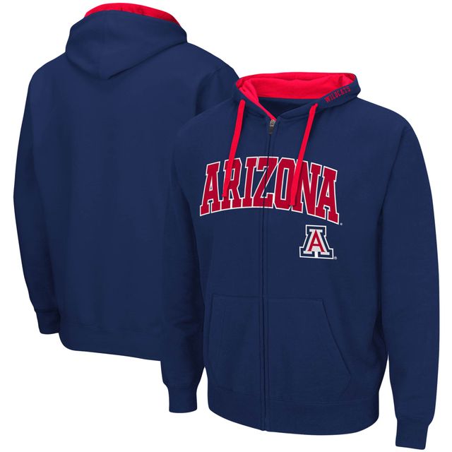 Sweat à capuche zippé Colosseum Arizona Wildcats Big & Tall pour homme, bleu marine