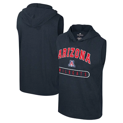 Débardeur à capuche sans manches Colosseum Navy Arizona Wildcats pour hommes