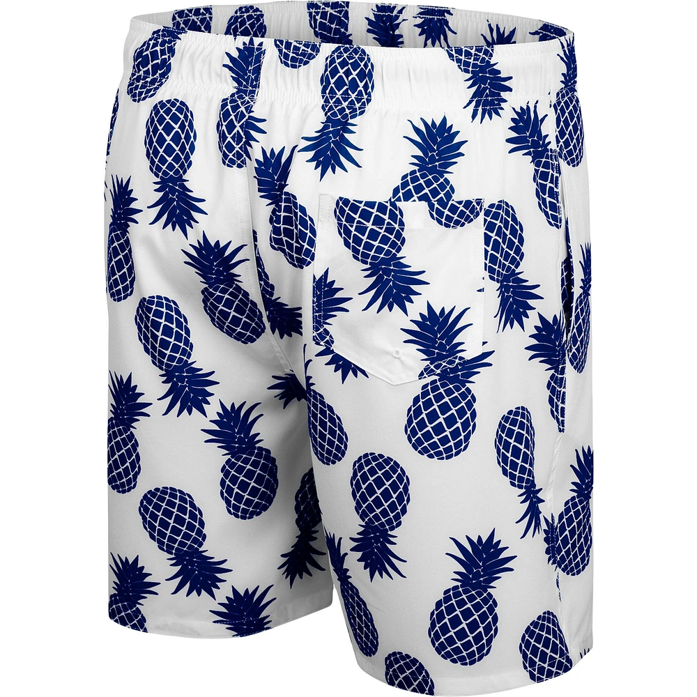 Men's Colosseum White/Navy Arizona Wildcats Pineapple Swim Shorts