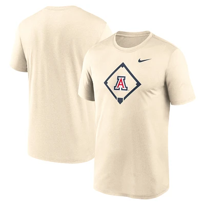 T-shirt Nike pour homme, couleur crème, Arizona Wildcats Legend Baseball Icon Performance