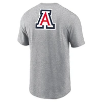 Men's Nike Heather Gray Arizona Wildcats Campus 2-Hit Primary Mascot T-Shirt
