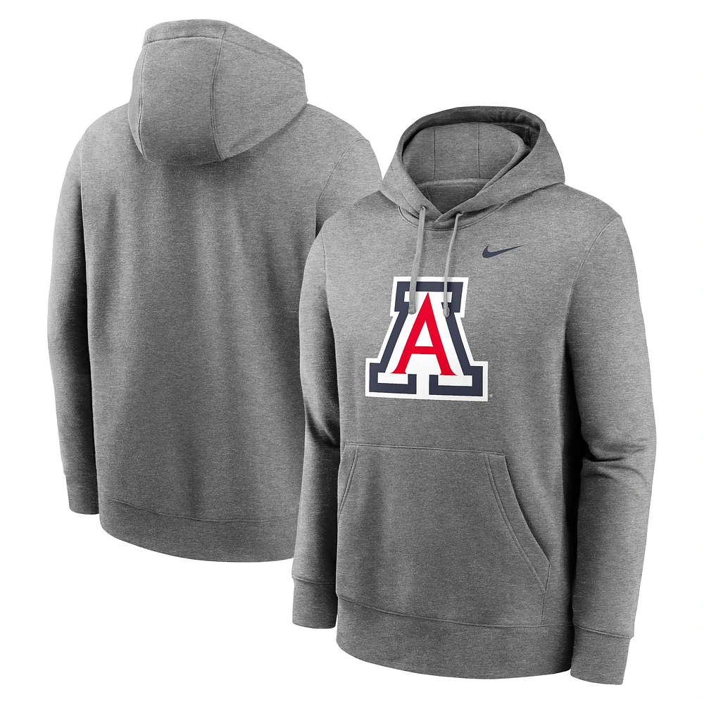 Sweat à capuche en polaire Primetime Club des Arizona Wildcats de Nike pour homme, gris chiné