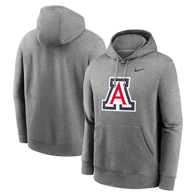 Sweat à capuche en polaire Primetime Club des Arizona Wildcats de Nike pour homme, gris chiné