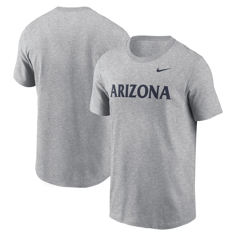 T-shirt Nike pour homme, gris chiné, Arizona Wildcats Primetime Wordmark