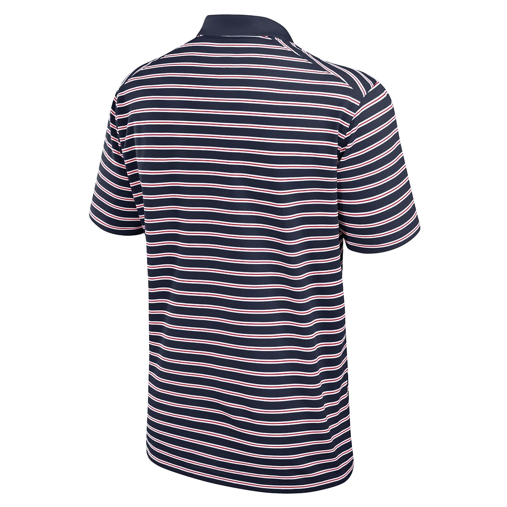 Polo de performance rayé Nike pour hommes, bleu marine/blanc, Arizona Wildcats Primetime Victory