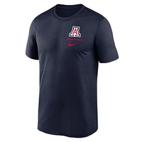 T-shirt Nike Navy Arizona Wildcats pour homme avec logo principal Legend Performance