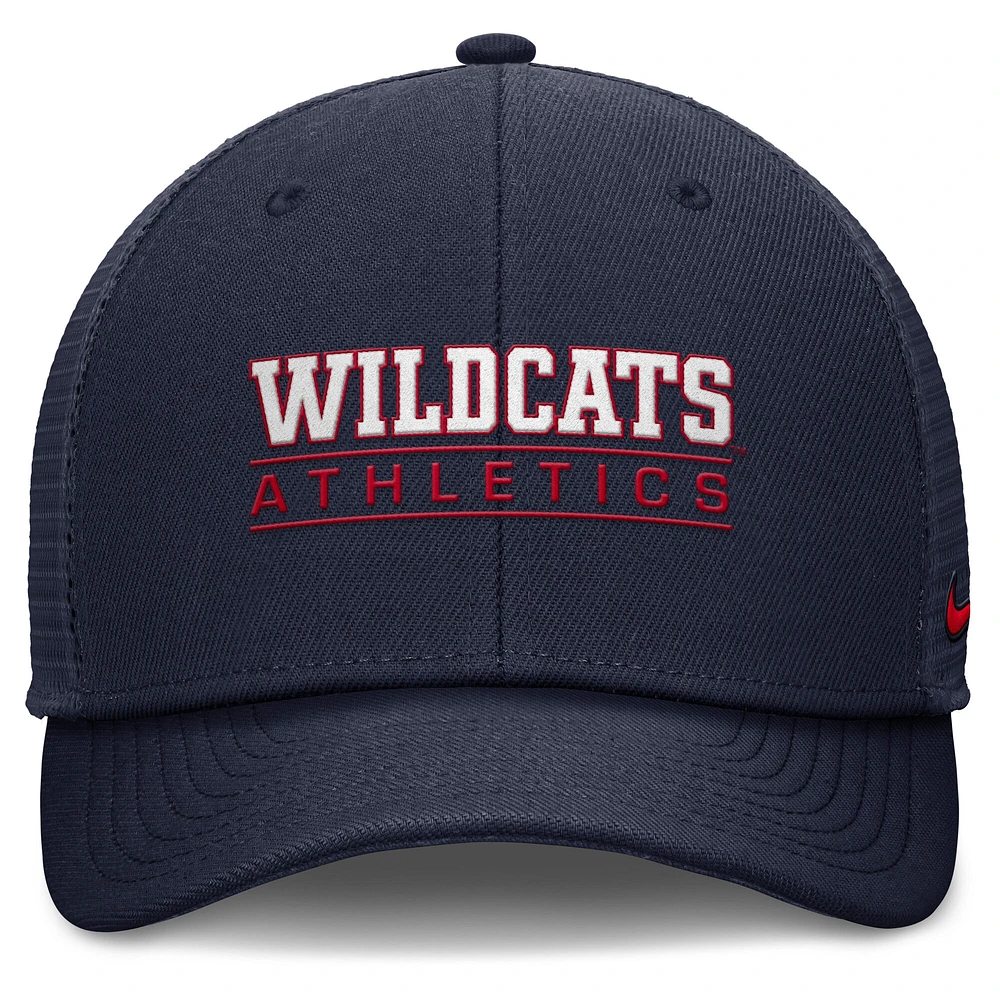 Casquette ajustable Nike bleu marine Arizona Wildcats Rise pour homme