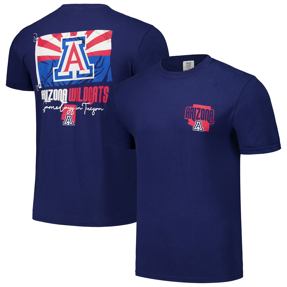 T-shirt unisexe bleu marine avec drapeau Hyper Local Gameday des Wildcats de l'Arizona
