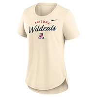 T-shirt Nike Tan Tri-Blend avec logo script des Arizona Wildcats pour femme