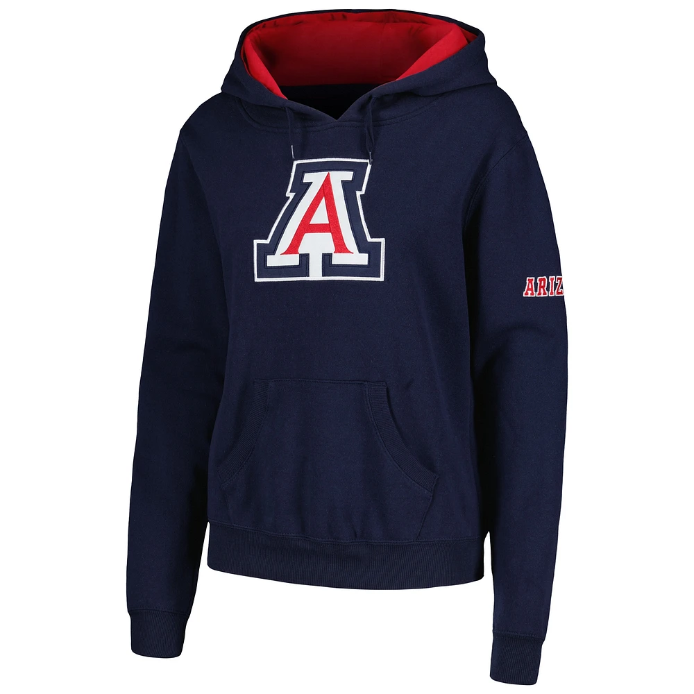 Women's Stadium Athletic Navy Arizona Wildcats Big Logo Pullover Hoodie