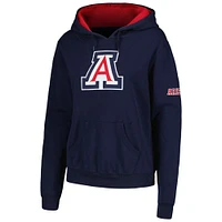 Women's Stadium Athletic Navy Arizona Wildcats Big Logo Pullover Hoodie
