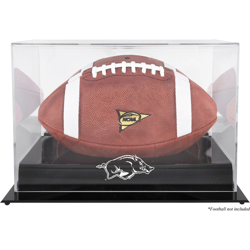 Vitrine de football à base noire des Razorbacks de l'Arkansas
