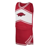 Girls Youth Colosseum Cardinal Arkansas Razorbacks Cheerleader Top & Skirt Set