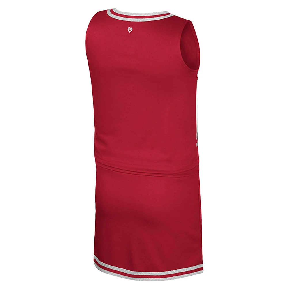 Girls Youth Colosseum Cardinal Arkansas Razorbacks Cheerleader Top & Skirt Set