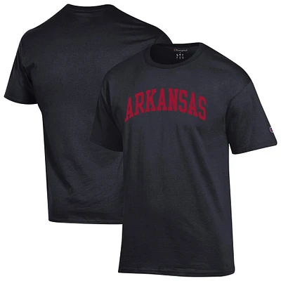 Men's Champion  Black Arkansas Razorbacks Basic Arch T-Shirt