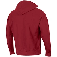 Men's Champion Cardinal Arkansas Razorbacks Team Arch Reverse Weave Pullover Hoodie