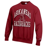 Men's Champion Cardinal Arkansas Razorbacks Vault Late Night Reverse Weave Pullover Sweatshirt