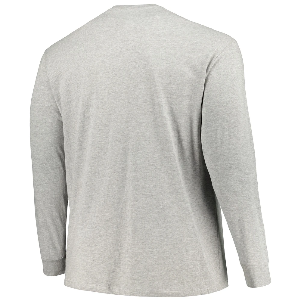 Men's Champion Heather Gray Arkansas Razorbacks Big & Tall Mascot Long Sleeve T-Shirt