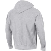 Men's Champion Heathered Gray Arkansas Razorbacks Team Arch Reverse Weave Pullover Hoodie