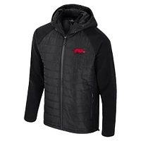 Men's Colosseum Black Arkansas Razorbacks Block The Sun Full-Zip Hooded Jacket