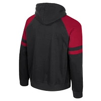 Men's Colosseum  Black Arkansas Razorbacks Todd Raglan Pullover Hoodie