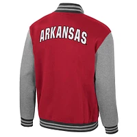 Men's Colosseum  Cardinal Arkansas Razorbacks Ambi-Turner Full-Zip Varsity Jacket