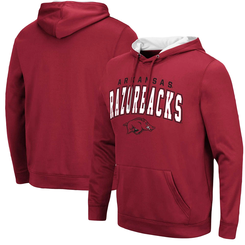 Men's Colosseum Cardinal Arkansas Razorbacks Resistance Pullover Hoodie