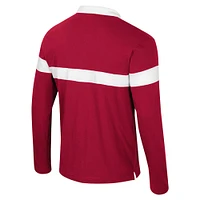 Men's Colosseum  Cardinal Arkansas Razorbacks Too Cool For School Long Sleeve Polo